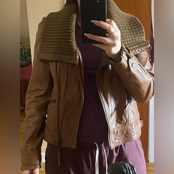 Michael Kors Brown Leather Jacket - New Without Tags - Picture 6 of 6